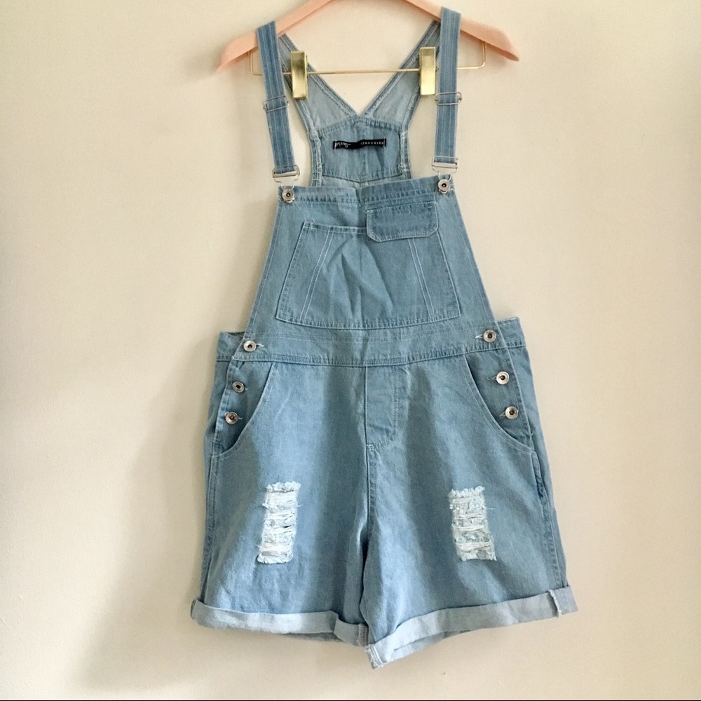 Denim Overall Shorts